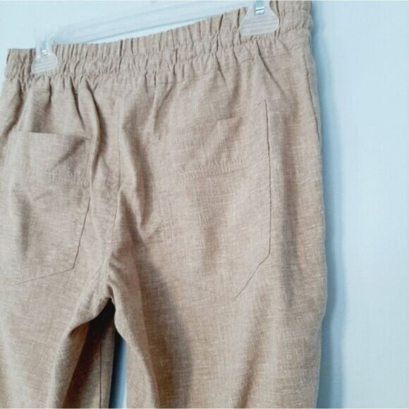 MEC | Hemp Blend Cropped Pull-On Casual Pants Tan Sz 4 - Picture 8 of 12